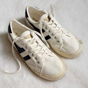 GOLA 10 Mark Cox Tennis Shoes • Vintage Blue Ivory Sneakers Low Top